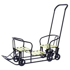 Санки-коляска «Погодки Универсал 1», цвет чёрно-лимонный Galaxy