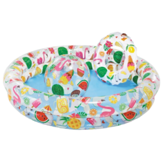 Набор для игр в воде: бассейн надувной детский Intex 59460 122х25 см, мяч пляжный 51 см, к