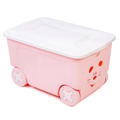 Plastic Centre Детский ящик для игрушек COOL на колесах 50 литров, цвет розовый