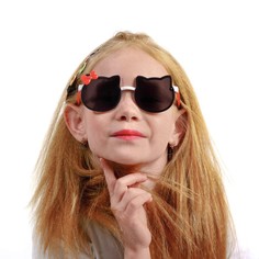 Очки солнцезащитные детские, UV400, линза 5х5 см, ширина 13 см, дужка 13.5 см, микс No Brand