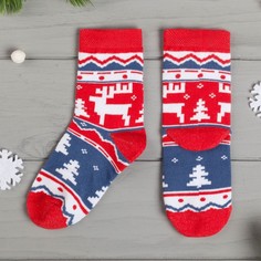 KAFTAN Носки детские новогодние KAFTAN "Скандинавский" 18-20 см., синий/красный