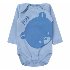 Боди для мальчика KotMarKot Mishka с длинным рукавом голубое размер 86 КОТМАРКОТ