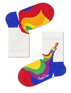 Детские носки Kids Pride Colour Sock с разводами краски Happy socks разноцветный 12-24M
