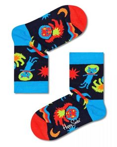Детские носки Kids Space Cats Sock с котами-космонавтами 2-3Y Happy Socks