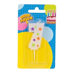 Свеча праздничная Веселая Затея Цифра 7 белая 5 см