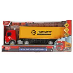 Модель грузоперевозчик Технопарк 1915755-R пластик свет звук, 38см, багажник, инерционная