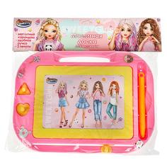 Доска для рисования топ модель, магнитная, 2 штампа, 21х15 см. Играем Вместе B1515226-TM