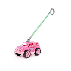 Игрушка-каталка Полесье автомобиль Легионер с ручкой (розовый) П-63905