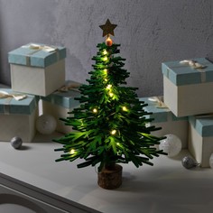 Набор для творчества «елка зеленая» 18 x 36 x 18 см, дерево, текстиль, батарейки, свечение Luazon Lighting