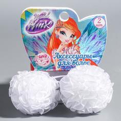 Набор 2 банта-резинки, белые, 3,5 см "Фея Блум", WINX