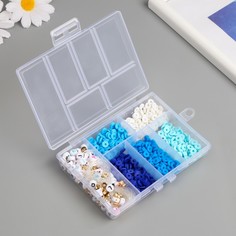Бусины в шкатулке "Синие" нить 0,8 мм 5 м 12х8,4х2,2 см No Brand
