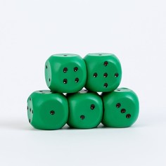 Набор игральных кубиков, 5 шт, 1.5х1.5 см (2 шт.) Гелий