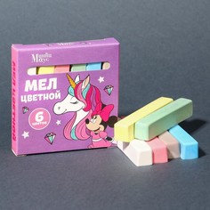 Набор мелков школьных, 6 цветов, Минни Маус "Единорог" Disney