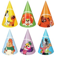 Бумажные колпаки «С днем рождения!», набор 6 шт., Союзмультфильм (6 шт.)