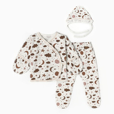 Комплект для новорожденных, цвет молочный/звезды, рост 62 см Юниор Текстиль