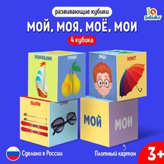 Кубики «Мой, моя, мое, мои», 4 элемента (2 шт.) Iq Zabiaka