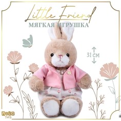 Мягкая игрушка "Little Friend", зайка в платье и розовой кофточке Milo Toys