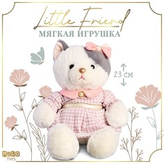 Мягкая игрушка "Little Friend", кошечка в розовом платье Milo Toys