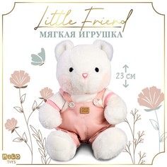 Мягкая игрушка "Little Friend", медведь в розовом комбинезоне Milo Toys
