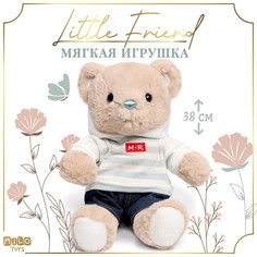 Мягкая игрушка "Little Friend", мишка в джинсах и кофте Milo Toys