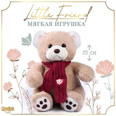 Мягкая игрушка "Little Friend", мишка с розовыми шарфом Milo Toys