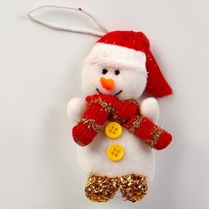Мягкая игрушка «Снеговик» на подвесе, цвет МИКС No Brand