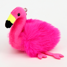 Мягкая игрушка «Фламинго» на брелоке, 10 см, цвет фуксия No Brand