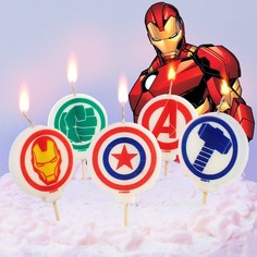 Свеча в торт набор, Мстители, 5 шт Marvel