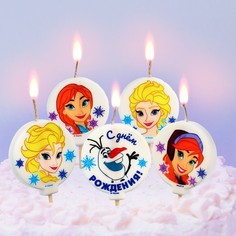 Свеча в торт набор, Эльза, Холодное сердце, 5 шт Disney