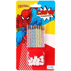 Свечи незадуваемые в торт, 10 шт "Спайдер-мен", Человек-паук Marvel