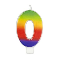 Свеча радужная Цифра 0 Wilton