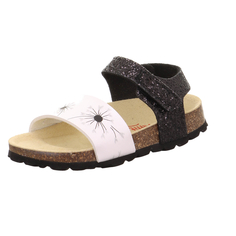 Босоножки Superfit для девочек, бело-черные, размер RU 32, 1-000115-0010