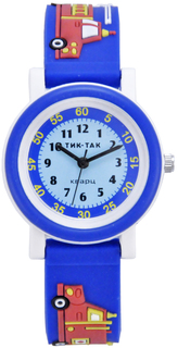 Детские наручные часы Тик-Так Н104-2 синяя пожарная машинка