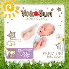 Подгузники YokoSun Premium NB (0-5 кг) 36 шт