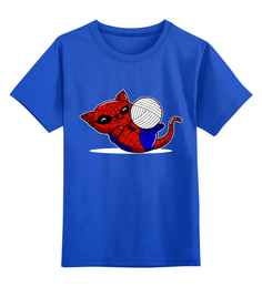 Детская футболка классическая унисекс Printio Котик супергерой