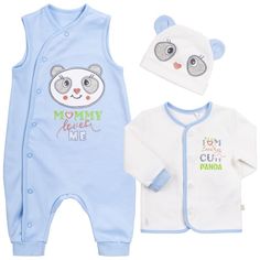 Комплект одежды детский Bembi КП186 цв. белый; голубой р. 56 БЕМБi