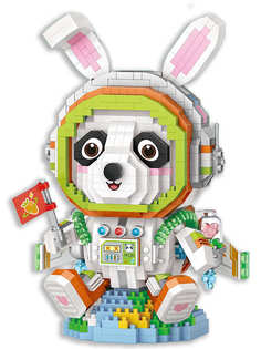 Конструктор Loz Панда - космонавт 1100 деталей NO. 8118 Panda astronaut Micro Block