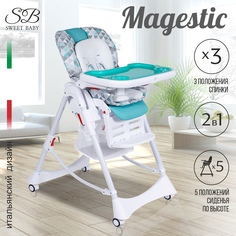 Стульчик для кормления Sweet Baby Magestic Turquoise, бирюзовый, 426737