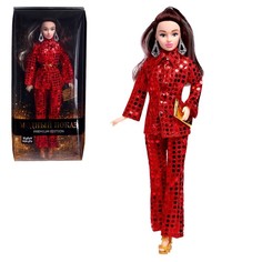 Кукла-модель шарнирная Ксения - Модный показ в красном костюме, 6973625W No Brand