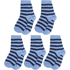 Носки детские Борисоглебский трикотаж 5-8С83, голубые с темно-синими полосами, 8
