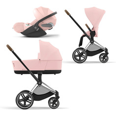 Коляска детская Cybex Priam-4-mix-3-1 СР4-3-1-Chrome-Brown-PeachPink