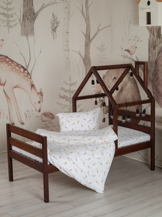 Комплект постельного белья в кроватку Сонный гномик муслиновое 160х80 Жираф 373
