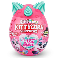 Игровой набор Zuru Rainbocorns Kittycorn Surprise, сюрпризы в яйце, голубые ушки и рог