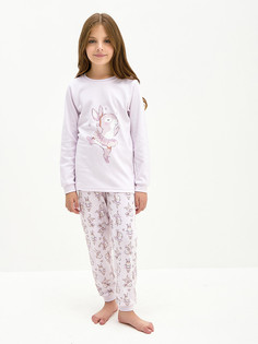 Пижама детская KOGANKIDS 371-313-39, пудровый набивка зайчики, 92