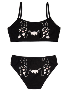 Комплект нижнего белья детский Donella DN1671KT, лапки, черный, 134