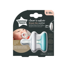 Соска-пустышка силиконовая Tommee Tippee, Breast-like, 6-18 мес, 2 шт