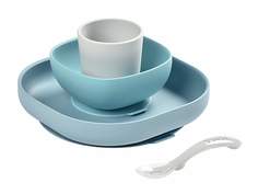 Набор детской посуды Beaba SILICONE MEAL SET 913472, 2 тарелки, стакан, ложка