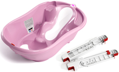 Комплект ванночка Ok Baby Onda Evolution+ крепление для ванной Розовый