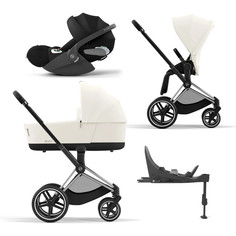 Коляска детская 4 в 1 Cybex Priam IV, шасси IV Chrome Black, Off White