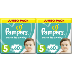 Подгузники Pampers Active Baby-Dry Junior 11-16 кг Джамбо 60+60 120 шт
